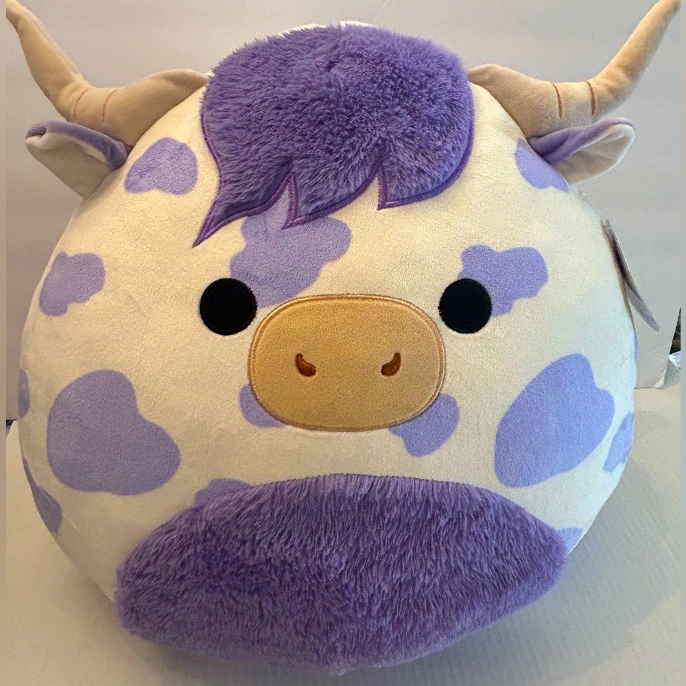 Conway the Purple Spotted Highland Cow Plush Stuff  Toy Squishmallows Collection